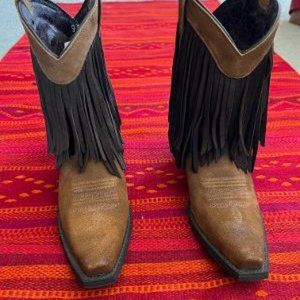 suede fringe boots